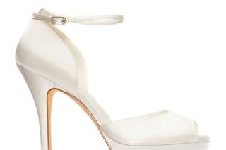 zapatos de novia peep toe altos en blanco