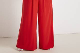 vestido fiesta gordita rojo con pantalones