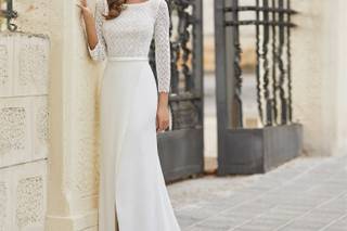 elegante vestido de novia para boda en el campo