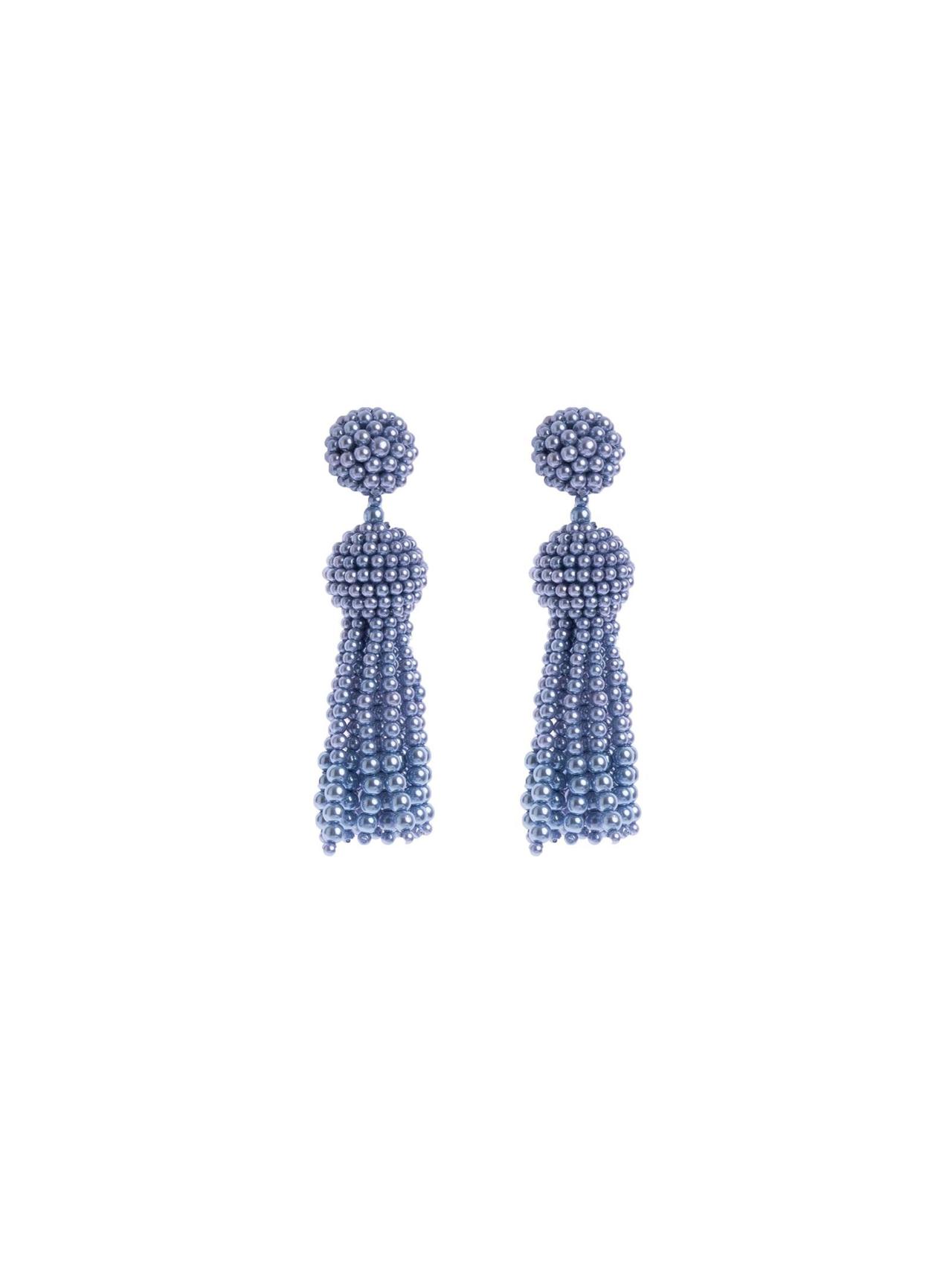 aretes para vestido largo colgante azul