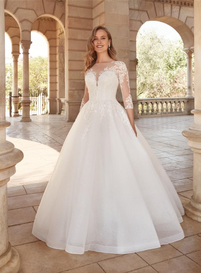 Vestidos de novia online con manga estilo princesa