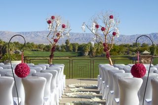 decoración con topiarios en matrimonio campestre