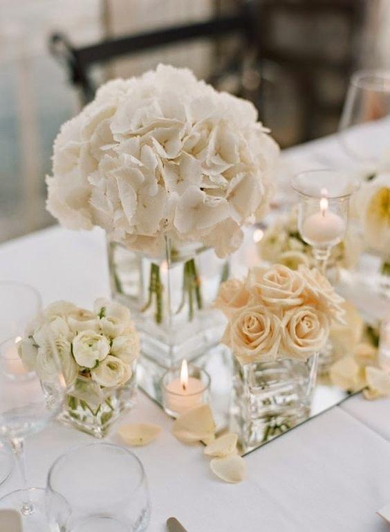 centros de mesa para boda blancos