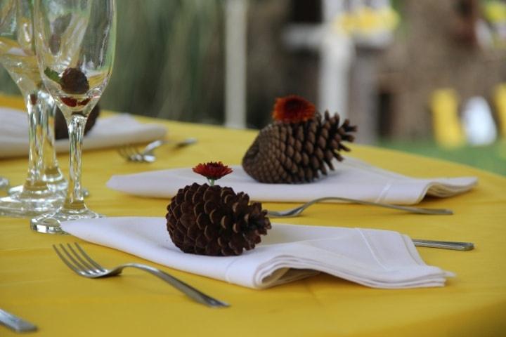 servilletas para matrimonio blancas con piñas