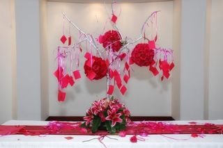 decoración con flores para mesas de boda