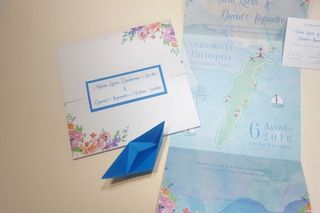 tarjetas de invitación para matrimonio en azul