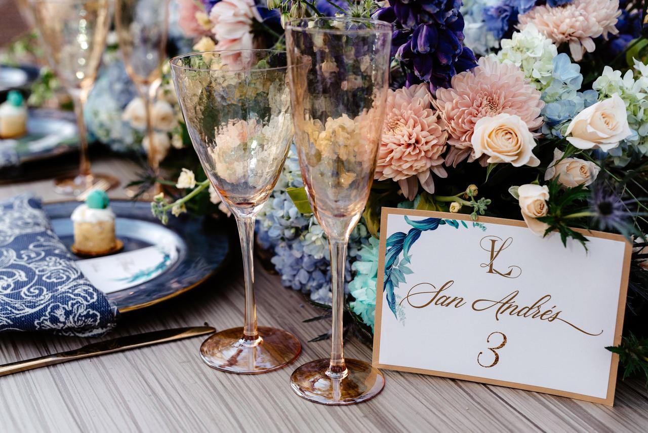 Marcador de mesa para boda con nombre