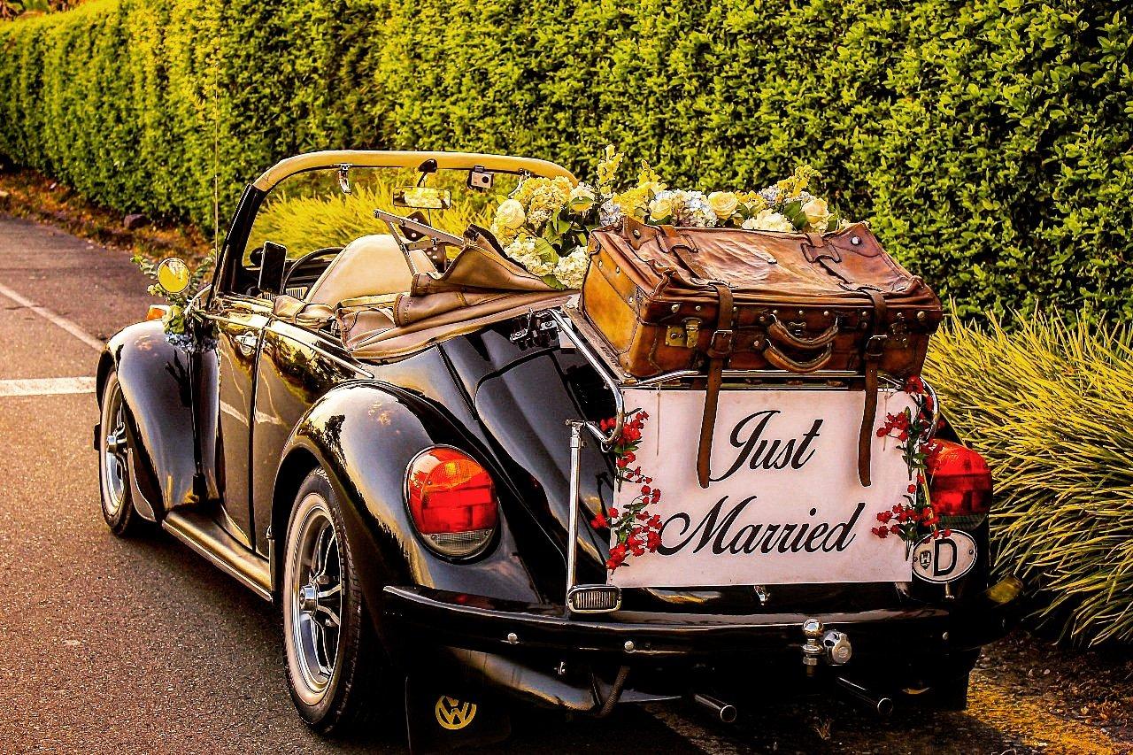 Vinilo coche boda - Just Married - decoración boda
