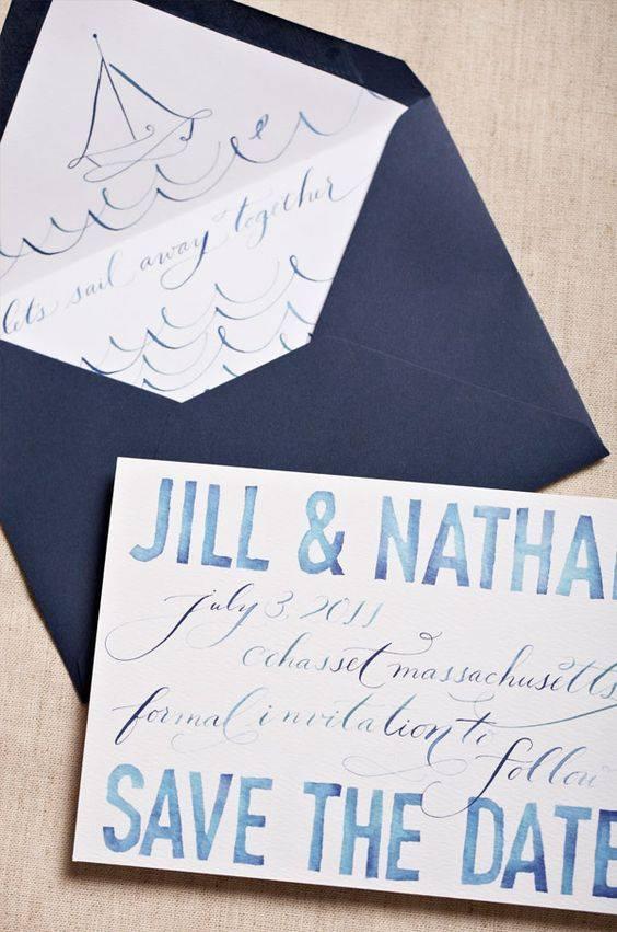 save the date para boda con tipografía