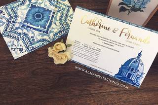 tarjetas de matrimonio azules