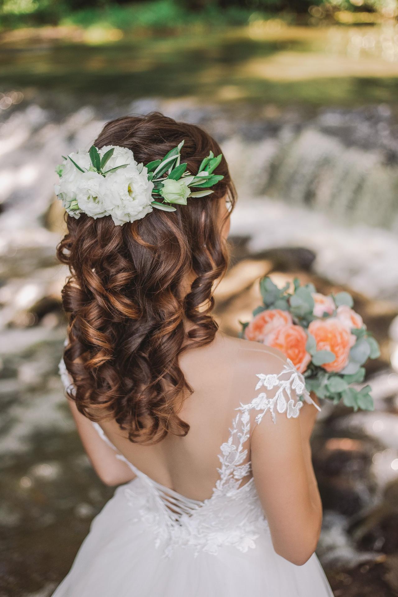 Peinados semirrecogidos para novia 35 opciones para la boda