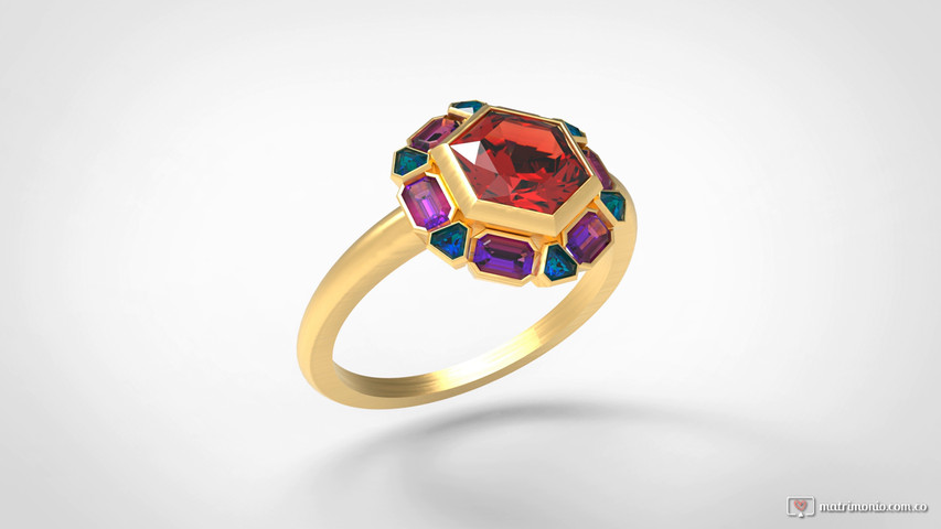 Anillo para Compromiso Marquesa hexa 