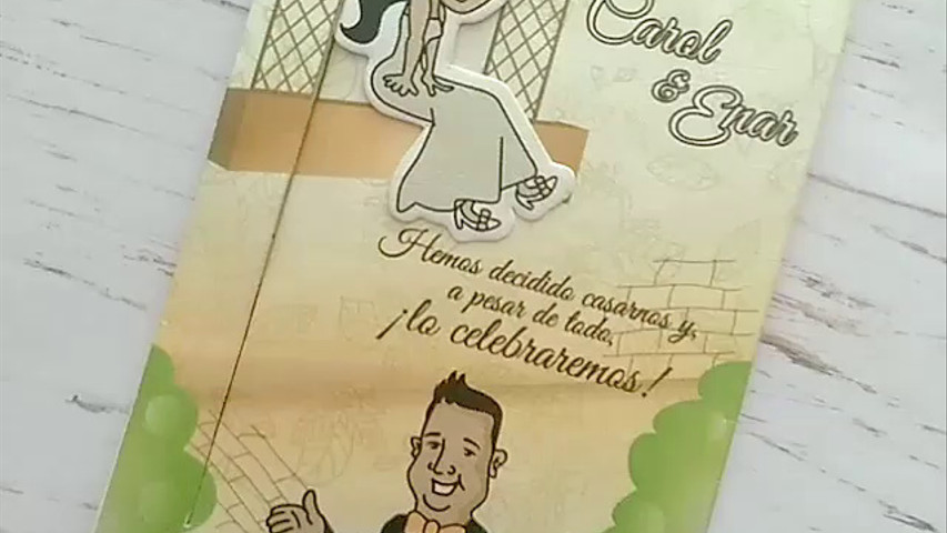 Invitación matrimonio caricatura