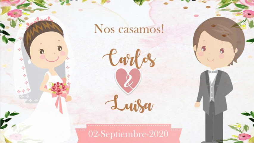 Video invitación matrimonio caricatura 