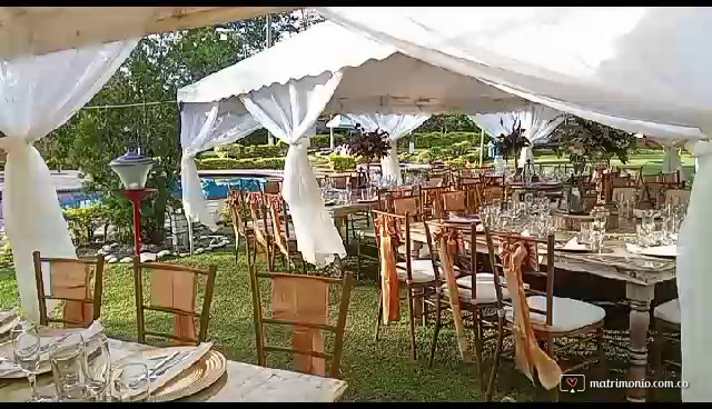 Matrimonio celebrando en las zonas verdes 