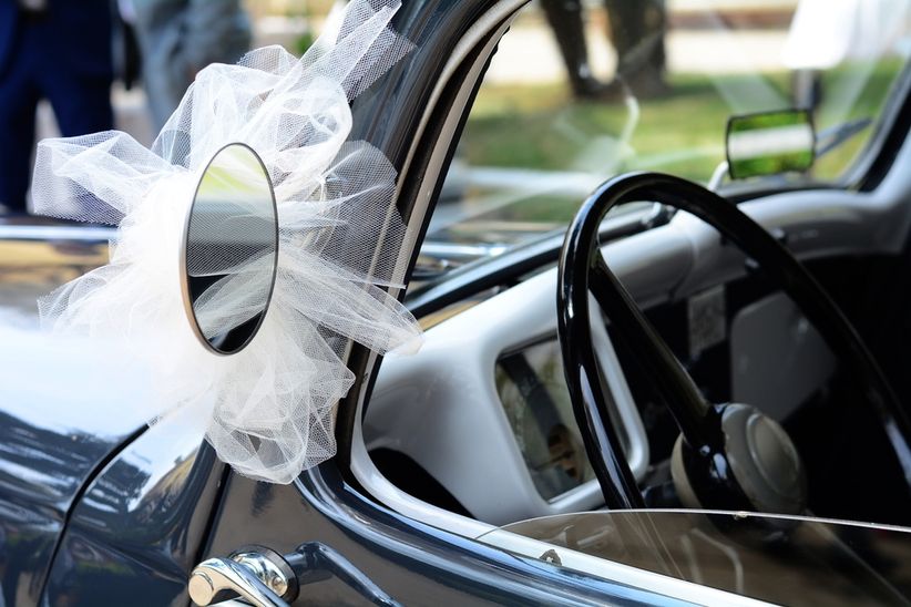 La decoración del carro del matrimonio