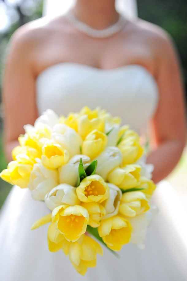 bouquet, novia, amarillo, ramo