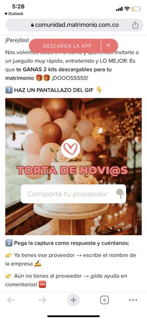 ¡COMPARTE tu proveedor con un pantallazo y GANA 2 KITS para tu matrimonio!🎁 17