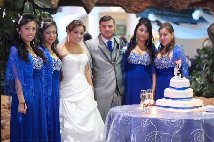 Vendo 4 vestidos azules damas de honor - 1