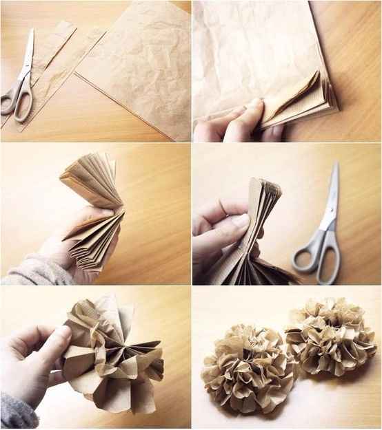 pompones papel craft