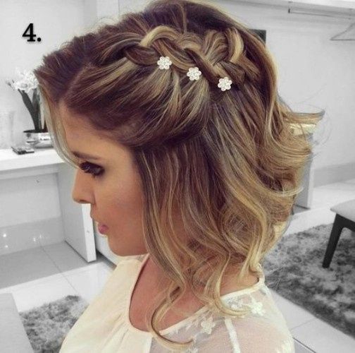 ¡Trenzas para novias con cabello hasta los hombros! 2