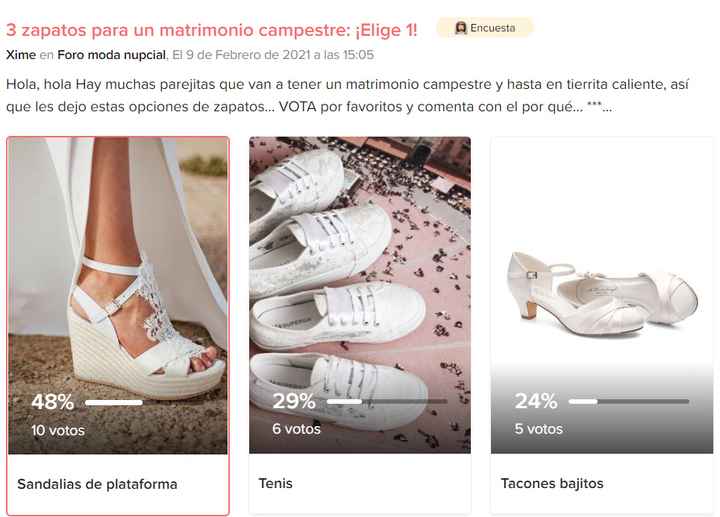 Los zapatos preferidos por las novias para un matrimonio campestre son... - 1