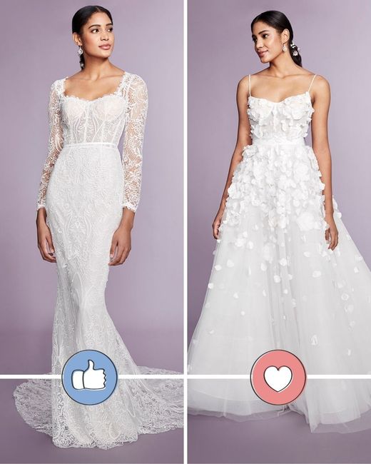 2 vestidos de novia muyyyy diferentes: ¿👍❤️? 1