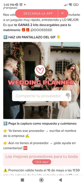 ¡COMPARTE tu proveedor con un pantallazo y GANA 2 KITS para tu matrimonio!🎁 7