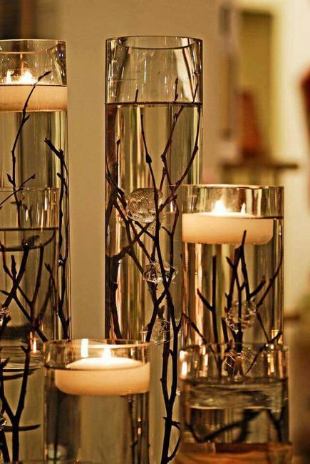 20  decoraciones de velas en recipientes de cristal - 16