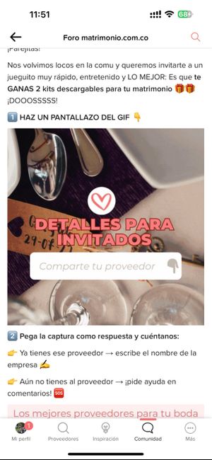 ¡COMPARTE tu proveedor con un pantallazo y GANA 2 KITS para tu matrimonio!🎁 16