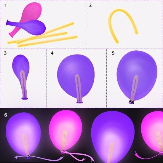 DIY cómo hacer globos de neon para la hora loca