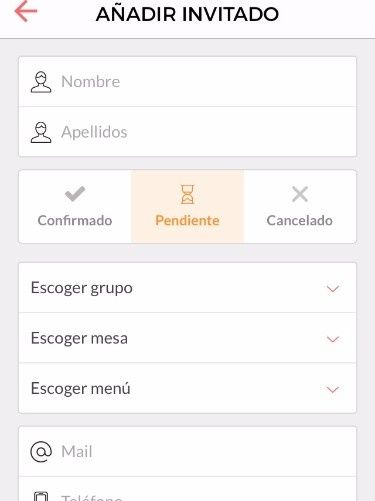 Cómo agregar mi lista de invitados a la app