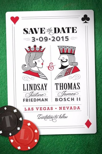 Invitaciones para matrimonio estilo Las Vegas