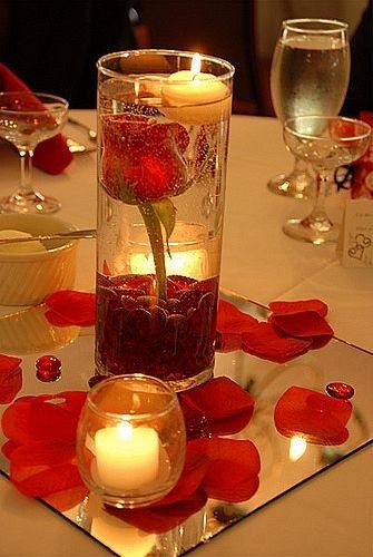 Centros de mesa con rosas