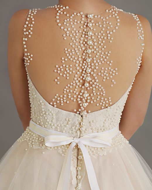 Vestido de novia con perlas