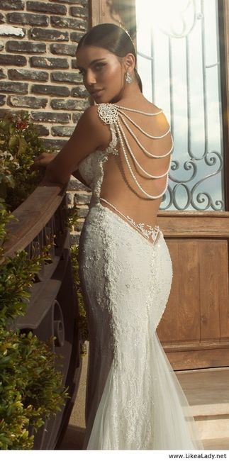 Vestido de novia con perlas