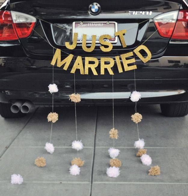 10 decoraciones para el carro de los recién casados