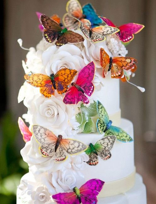 Pastel con mariposas