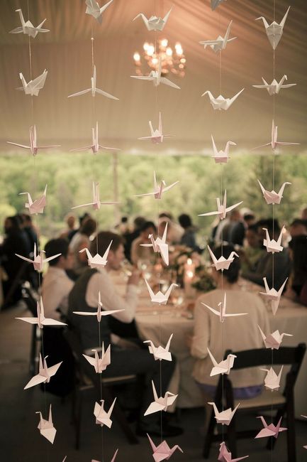 Matrimonio hecho con origami