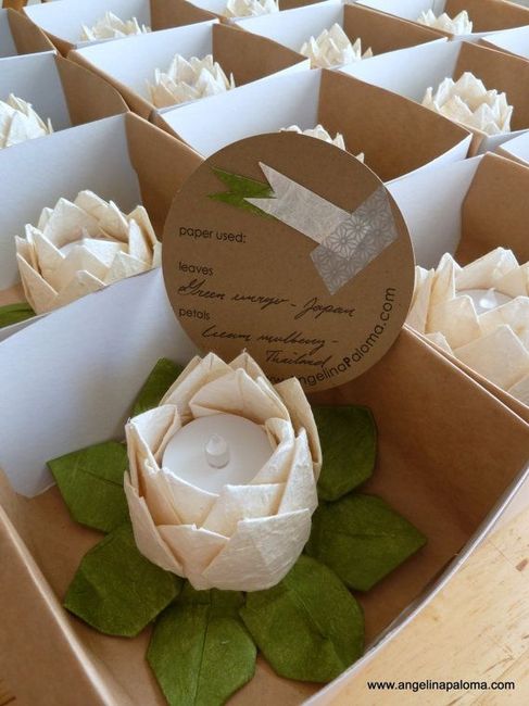 Matrimonio hecho con origami