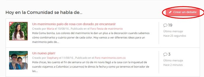 Cómo crear debates en la Comunidad