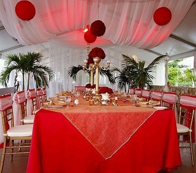 Color rojo para tu boda Parte 3 la Decoración de mesas 4