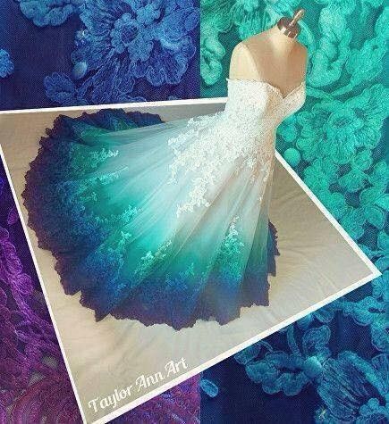 El vestido de novia con un tono degrade Azul 5