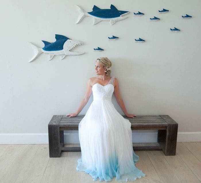 Este lo consiere si mi boda fuera en la playa con el azul del mar