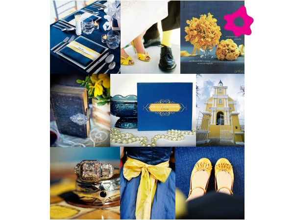 Amarillo y azul para boda - 1