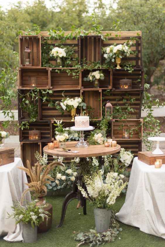 Decoración altar boda al aire libre. - 12