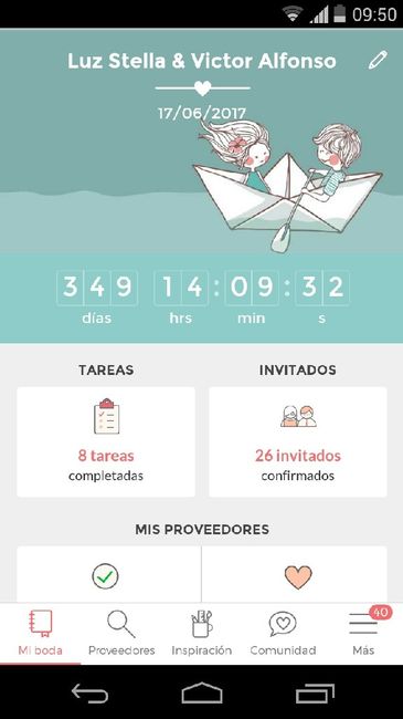 Escribe los días que faltan para tu boda - 1