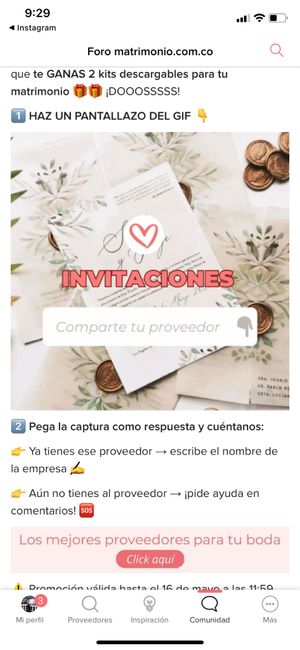 ¡COMPARTE tu proveedor con un pantallazo y GANA 2 KITS para tu matrimonio!🎁 21