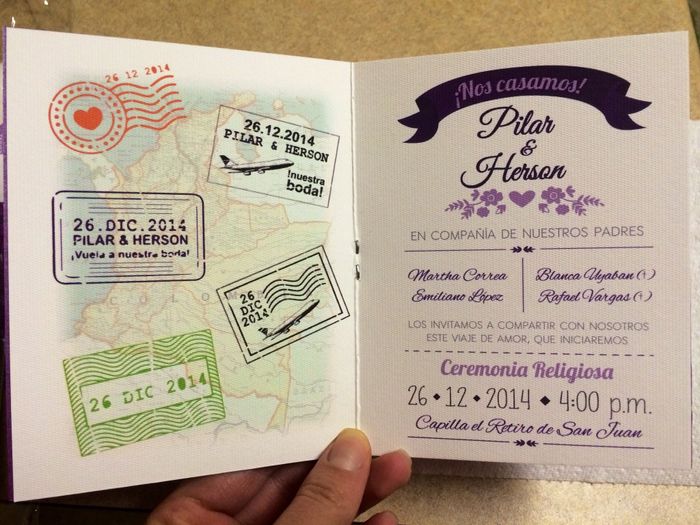 Invitaciones tipo pasaporte