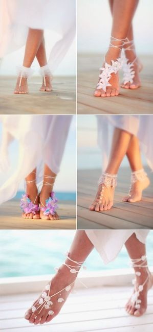No zapatos, quiero sentir la arena así que este lindo adorno para los pies
